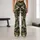 Olive Woodland Camo Motif for Trail Training and Outdoor Fitness, Active Women Athletes Leggings - 10