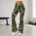 Olive Woodland Camo Motif for Trail Training and Outdoor Fitness, Active Women Athletes Leggings - 11