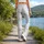 Soft White Cloud Motifs for Calm Studio Days and Everyday Movement Leggings - 12