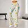 Pastel Star Scatter in Yellow Green and Pink for Yoga and Everyday Style Leggings - 10