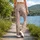 Blush Pink Dainty Floral Motifs for Yoga, Pilates and Everyday Wear Leggings - 12
