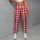 Red And White Gingham Checks For Yoga Pilates And Everyday Casual Style Leggings - 6