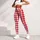 Red And White Gingham Checks For Yoga Pilates And Everyday Casual Style Leggings - 4