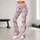 Dusty Pink Bows and Lavender Stripes for Balletcore Fitness and Studio Style Leggings - 10