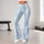 Icy Blue Starry Stripes For Yoga, Pilates And Everyday Outings Leggings - 11