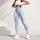 Icy Blue Starry Stripes For Yoga, Pilates And Everyday Outings Leggings - 4