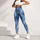 Flowing Blue Organic Textures for Yoga Pilates and Everyday Movement Leggings - 5
