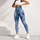 Flowing Blue Organic Textures for Yoga Pilates and Everyday Movement Leggings - 5