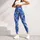 Cobalt Blue White Abstract Lines For Yoga Pilates And Everyday Activewear Leggings - 5