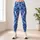 Cobalt Blue White Abstract Lines For Yoga Pilates And Everyday Activewear Leggings - 4