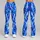 Cobalt Blue White Abstract Lines For Yoga Pilates And Everyday Activewear Leggings - 9
