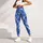 Cobalt Blue White Abstract Lines For Yoga Pilates And Everyday Activewear Leggings - 5