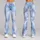 Blue Gray Cloud Wash For Yoga Pilates And Everyday Active Living Leggings - 9