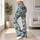 Navy And Sage Fan Scales For Yoga, Pilates, Cycling And Everyday Activewear Leggings - 12