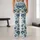 Navy And Sage Fan Scales For Yoga, Pilates, Cycling And Everyday Activewear Leggings - 10