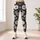 White And Blue Daisies On Charcoal For Yoga, Pilates And Everyday Outings Leggings - 4