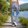 Blue Woodland Animals and Botanical Motifs for Yoga, Pilates and Everyday Wear Leggings - 12