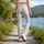 Ivory And Gray Polka Dots For Everyday Athleisure And Casual Weekend Wear Leggings - 12