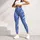 Cobalt Blue and White Doodle Motifs for Yoga, Pilates, and Everyday Activewear Style Leggings - 4