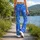 Cobalt Blue and White Doodle Motifs for Yoga, Pilates, and Everyday Activewear Style Leggings - 12