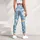 White Daisy Meadow on Sky Blue for Yoga, Pilates, Travel and Everyday Activewear Leggings - 6
