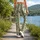 Sage Green Floral Stripes for Yoga, Pilates and Everyday Outings Leggings - 12