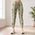 Sage Green Floral Stripes for Yoga, Pilates and Everyday Outings Leggings - 4