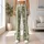 Sage Green Floral Stripes for Yoga, Pilates and Everyday Outings Leggings - 11