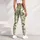 Sage Green Floral Stripes for Yoga, Pilates and Everyday Outings Leggings - 6