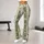 Sage Green Floral Stripes for Yoga, Pilates and Everyday Outings Leggings - 10