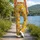 Golden Yellow Puppy Faces And Bone Motifs For Playful Everyday Fitness And Dog Lovers Leggings - 12