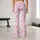 Pink Bow And Lavender Stripe Motif For Studio Workouts And Everyday Style Leggings - 10