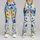 Blue Yellow Wildflowers for Sunny Yoga Days and Weekend Walks for Nature Lovers Leggings - 9