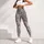 Dusty Rose And Slate Blue Paisley Motifs For Pilates And Everyday Wear Leggings - 4