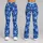 Blue Camo Motif for Yoga, Pilates, Gym Training and Everyday Activewear Leggings - 9