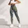 Teal Paisley and Polka Dot Motifs for Yoga, Travel and Everyday Activewear Style Leggings - 5
