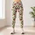 Ivory Red Cherry and Green Leaf Motif for Cheerful Everyday Activewear Leggings - 6