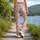 Blush Pink White Blossoms for Yoga, Gym, and Everyday Activewear Leggings - 12