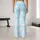 Aqua And White Starry Sky Motif For Everyday Fitness And Relaxed Casual Wear For Women Leggings - 10