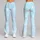 Aqua And White Starry Sky Motif For Everyday Fitness And Relaxed Casual Wear For Women Leggings - 9