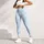 Aqua And White Starry Sky Motif For Everyday Fitness And Relaxed Casual Wear For Women Leggings - 5