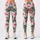 Coral Flamingo Stripes for Tropical Fitness Style and Playful Everyday Wear for Women Leggings - 3