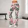 Coral Flamingo Stripes for Tropical Fitness Style and Playful Everyday Wear for Women Leggings - 10