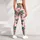 Coral Flamingo Stripes for Tropical Fitness Style and Playful Everyday Wear for Women Leggings - 5