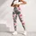 Coral Flamingo Stripes for Tropical Fitness Style and Playful Everyday Wear for Women Leggings - 4