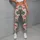 Coral Flamingo Stripes for Tropical Fitness Style and Playful Everyday Wear for Women Leggings - 4