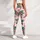 Coral Flamingo Stripes for Tropical Fitness Style and Playful Everyday Wear for Women Leggings - 5