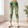 Sage Green Ink Wash Marbling for Yoga, Pilates and Everyday Wellness for Women Leggings - 4