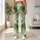 Sage Green Ink Wash Marbling for Yoga, Pilates and Everyday Wellness for Women Leggings - 10