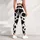 Black and White Cowhide Motifs for Country Fitness and Everyday Activewear Style Leggings - 6